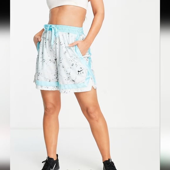 Shorts Nike Fly Feminino Women Size Medium Blue And Black Marble Pattern - Picture 4 of 13